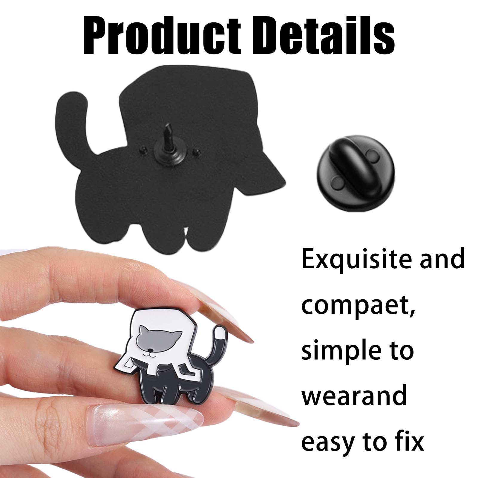 6 Stück Pins Anstecker,Katzen Emaille Anstecknadeln Pins Tier Brosche Niedliche Cartoon Katze Abzeichen für Hemd,Abzeichen,Tasche,Revers,Schmuck,Zubehör,Geschenk