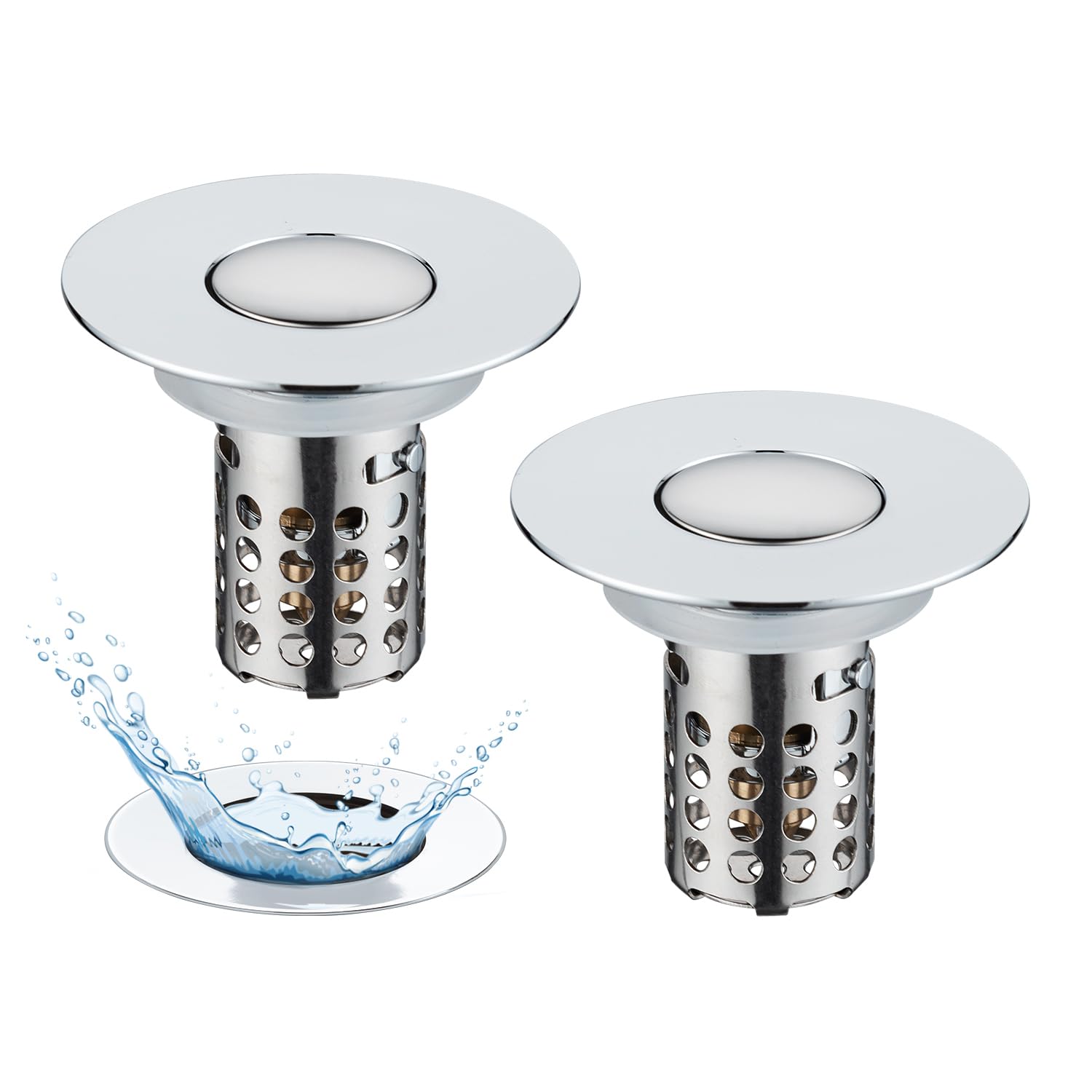 Tappo Vasca Da Bagno Universale 2 Pezzi Confezione Da Tappo Lavandino Bagno,Tappi Lavandino Bagno Con Tappo Per Vasca Da Bagno - Foto 9