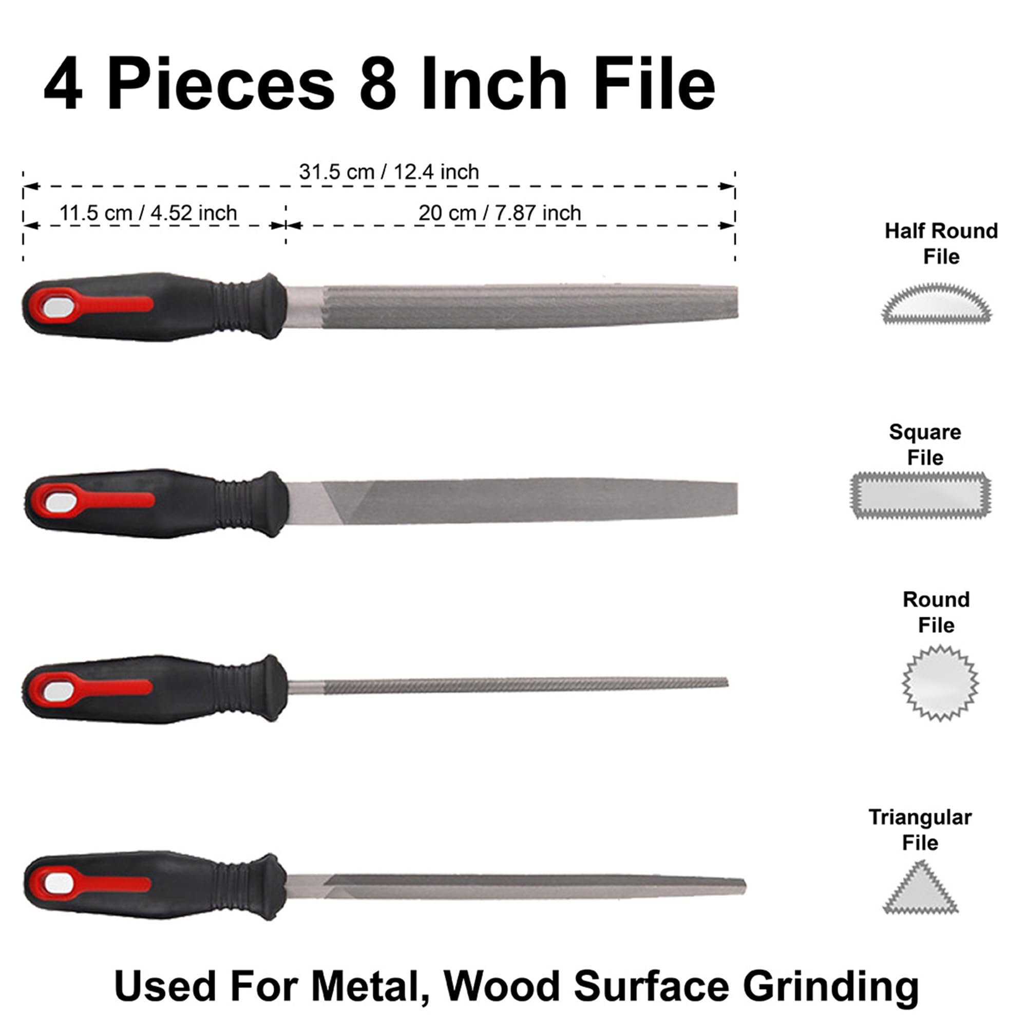 Juego de 17 limas de metal de alta resistencia T12 de acero al carbono para metal, madera, acero inoxidable, plástico, herramientas de bricolaje