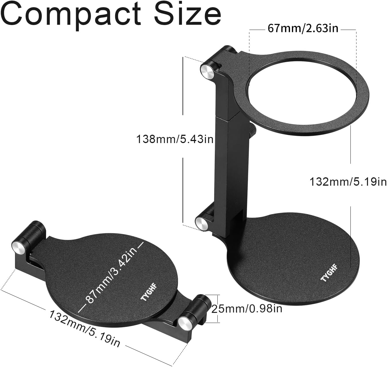 Pour Over Coffee Maker Stand,Adjustable & Foldable Portable Electric Espresso Machine Stand,Holder for Coffee Grinder,Universal Dripper,V60 Dripper,Travel Coffee Maker, Press Black