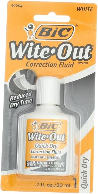 BIC Correction Fluid, Quick Dry, 22ml, White [Set of 4]