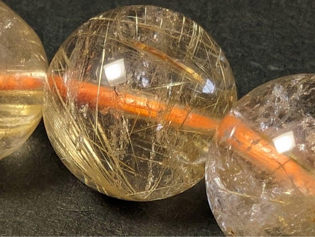 Amazon.co.jp: 透明感 ゴールドルチルクォーツ ブレスレット 内周約 