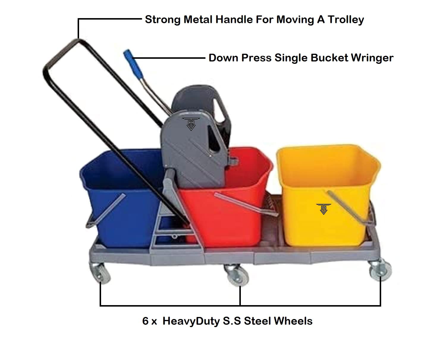 Buy TARGET HYGIENE THREE BUCKET MOP WRINGER TROLLEY 3 BUCKET WRINGER