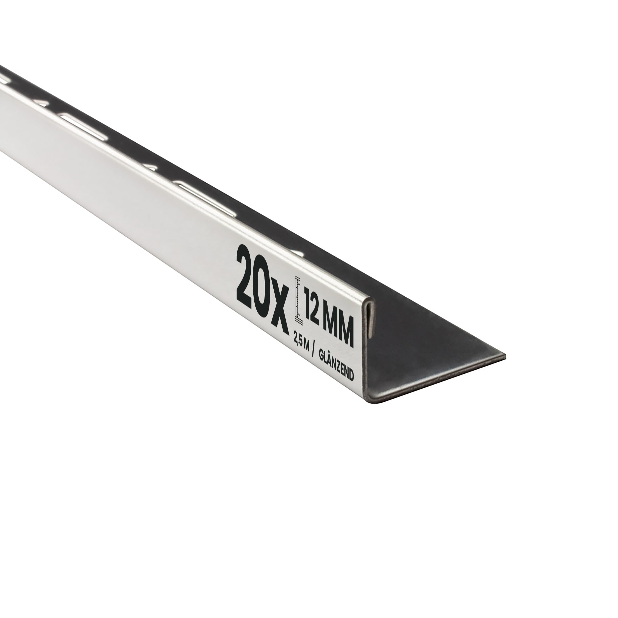 20x L-Edelstahlschiene Fliesenschiene Fliesenprofil 2,5m 12mm glänzend