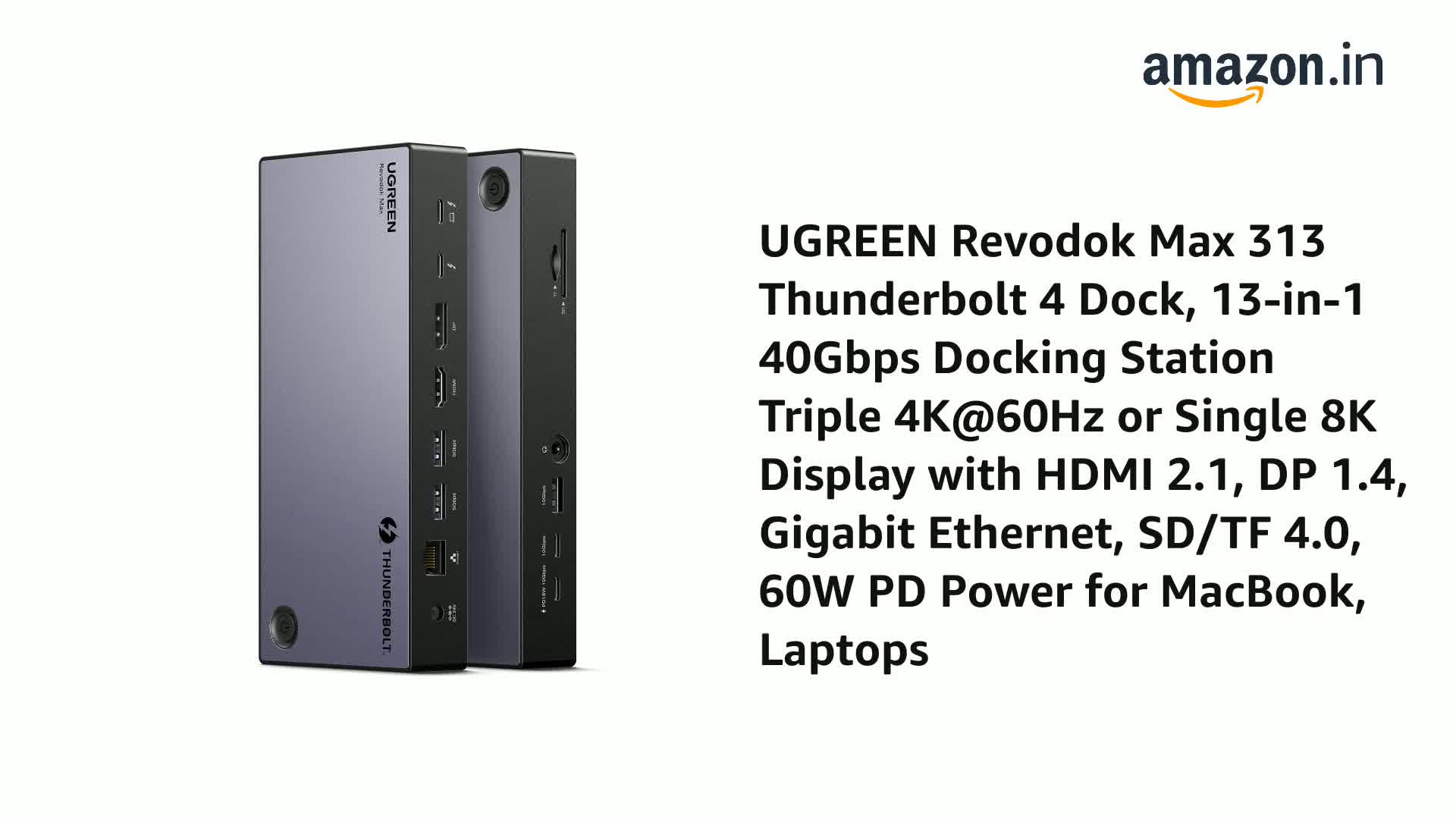 UGREEN Revodok Max 313 Thunderbolt 4 Dock, 13-in-1 40Gbps