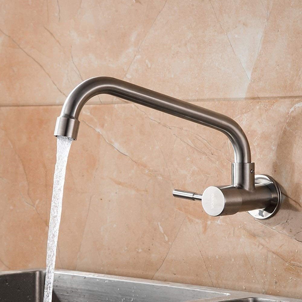 Robinet d'eau mural rotatif en inox pour résoudre le manque de place