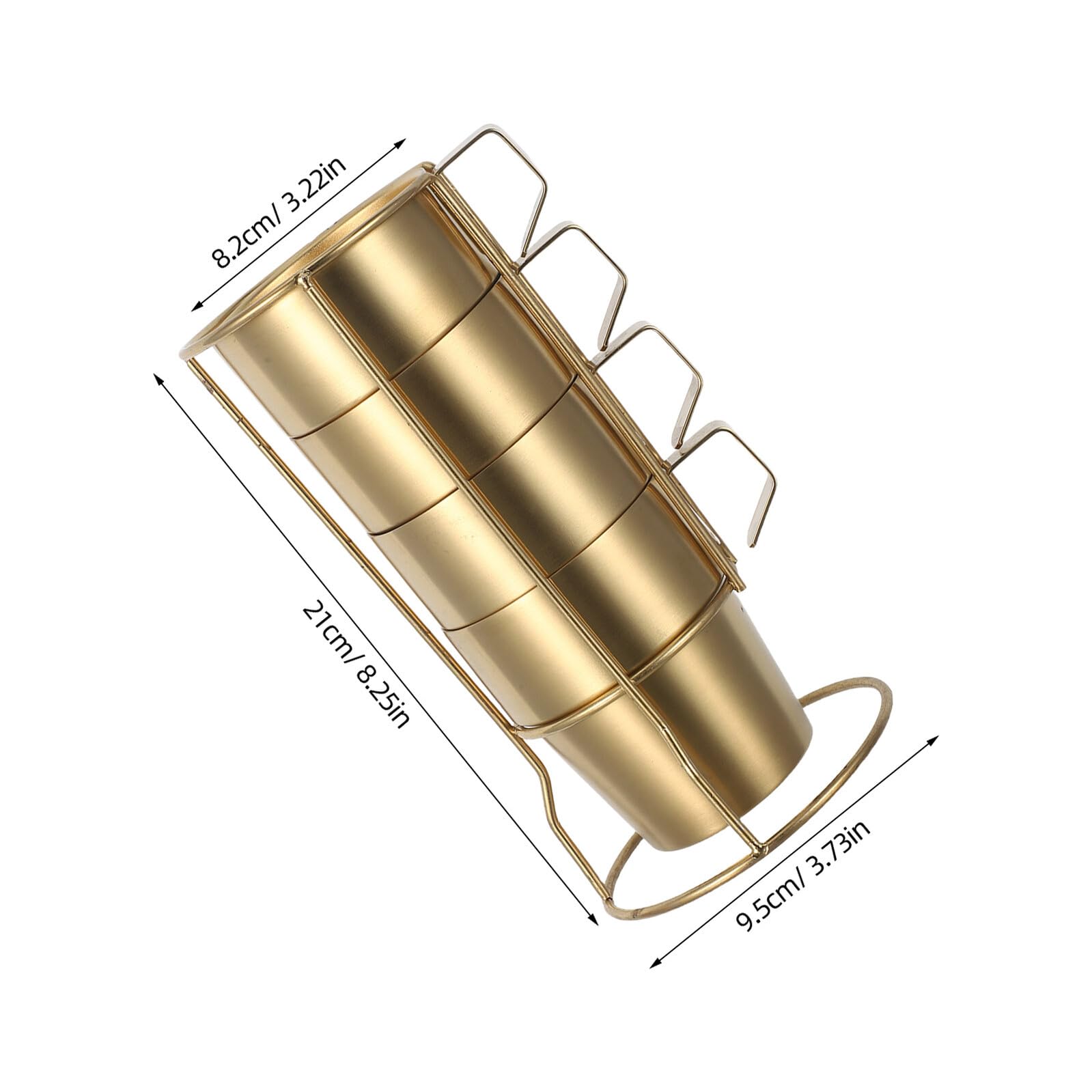 SOIMISS Tazas Apilables Acero Inoxidable Doble Pared con Asas y Soporte Dorado Taza Térmica para Café Té y Bebidas Frías para Camping y Uso Infantil