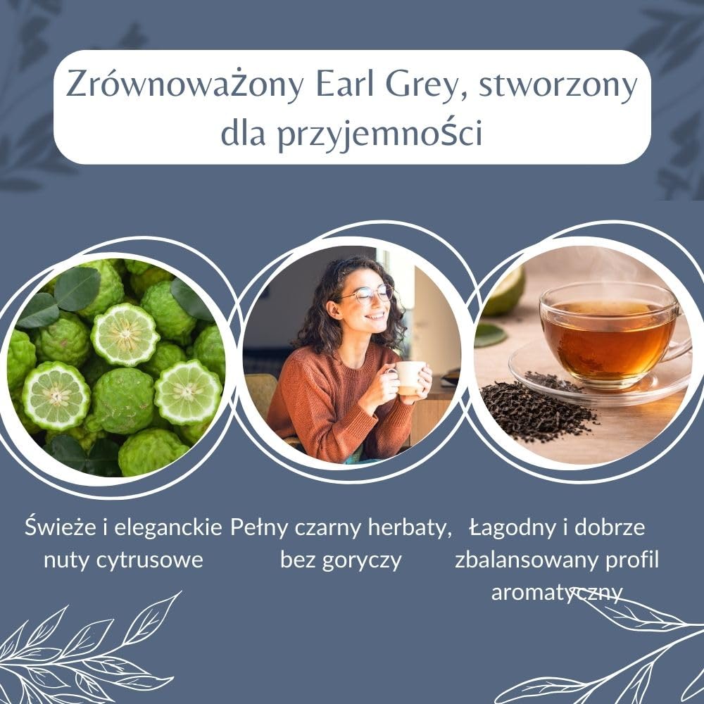 Herbata czarna Earl Grey Organic – herbata wegańska liściasta, 100% naturalna, bez GMO – z upraw ekologicznych – pakowana we Francji – worek 1 kg (500 filiżanek)