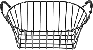 Wire Metal Fruit Basket with Handles Compact Wire Storage Organizer for Kitchen Countertop Cosmetic and Snack Holder Reusable Desktop Basket