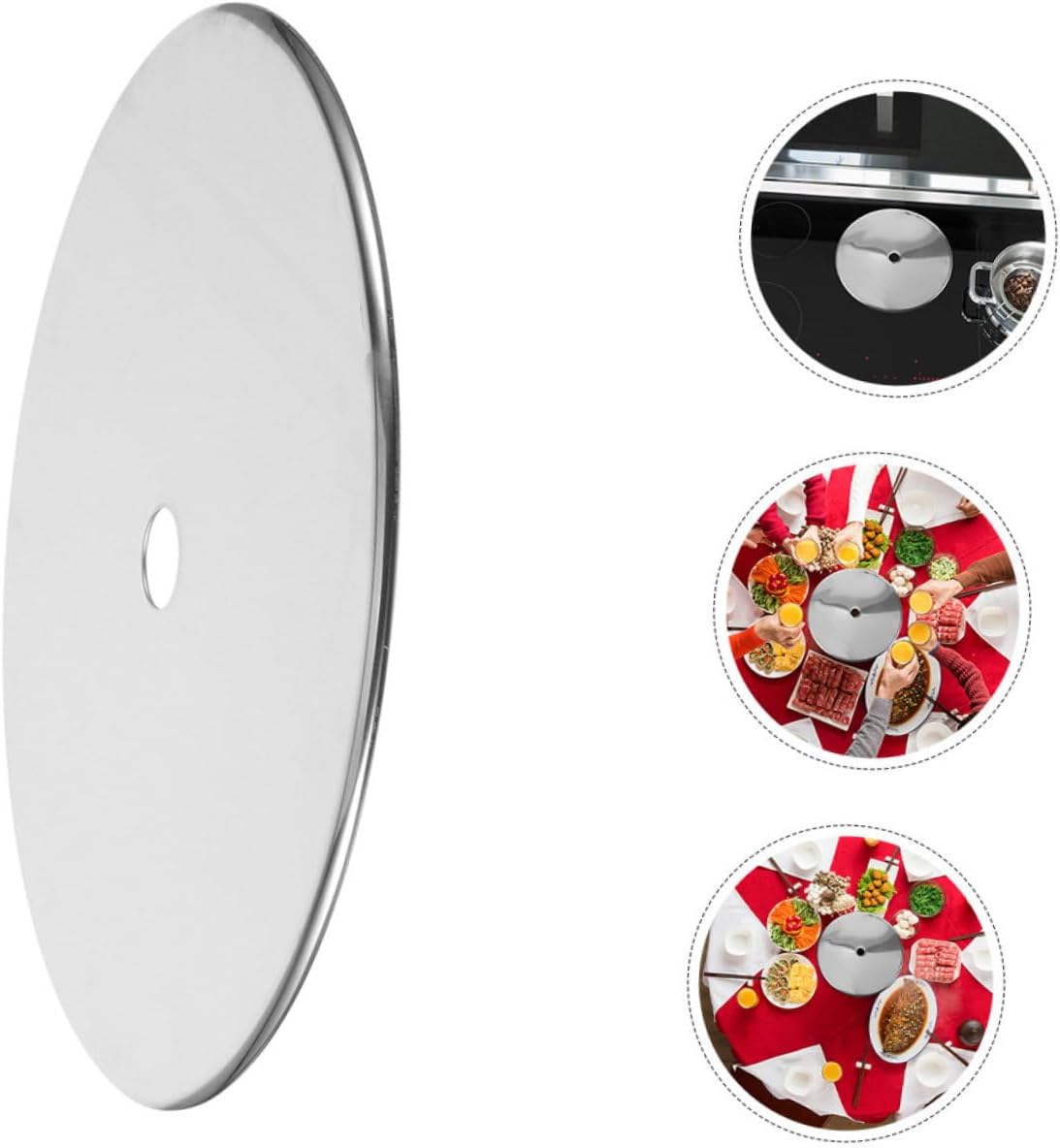 Alipis 2pcs Stainless Steel Induction Cooktop Heat Diffuser Disc Heavy-duty Diffuser Plate for Induction and Stoves Practical Cover for Hot Pot Tables