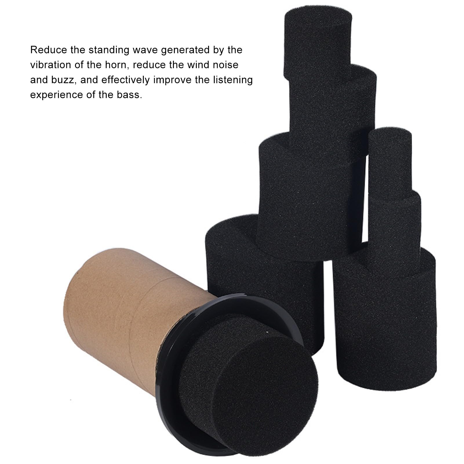 2Pcs 110mm x 80mm Speaker Port Tube Sponge, Subwoofer Bass Reflex Tube Bass Woofer Box Port Tube Vent Sponge for Enhanced Sound Effect