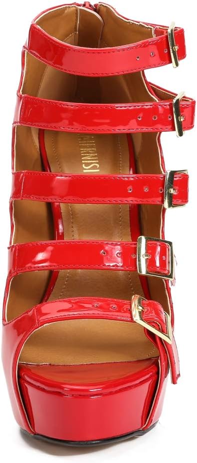 MAIERNISI JESSI Unisex Men's Women's Sandals Platform Parallel Straps Stiletto High Heels Zip Boots - Image 5