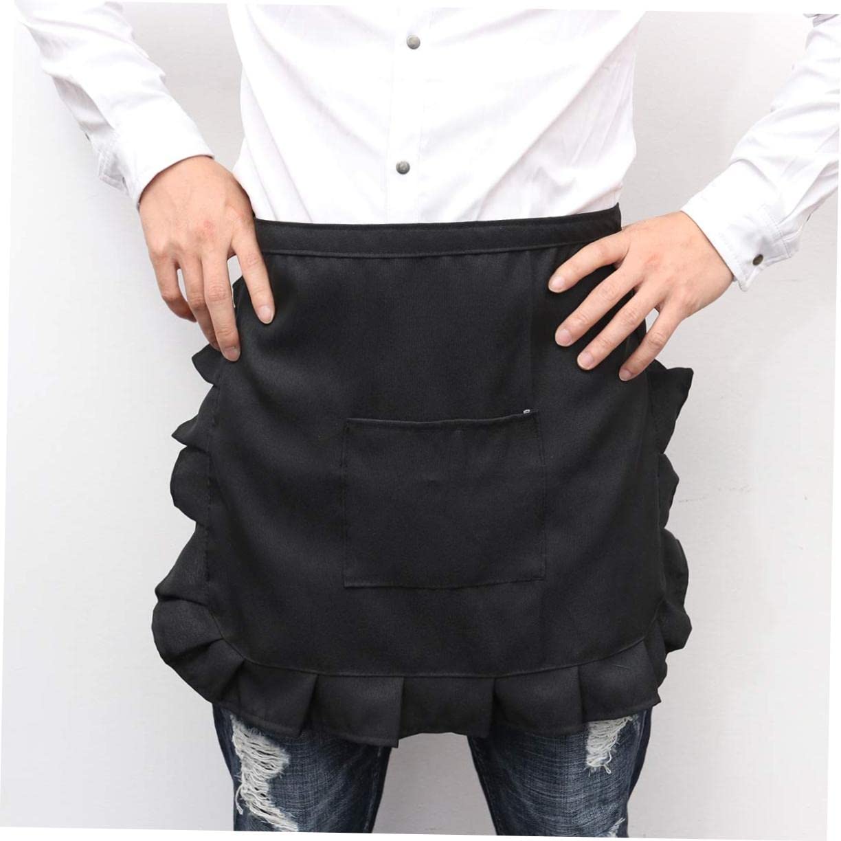 Amosfun 6st Dienstmädchen Kostüm Schürzen Für Frauen Retro-taillenschürze Kellnerschürzen Kellnerschürze Aus Baumwolle Schwarze Schürze Für Frauen Halbschürze Aus Spitze Aus Baumwolle Weiß