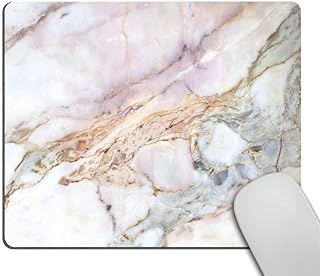 Wasach Office Mousepad Rectangle Mousepad White Gold Marble Pad Pink Marbled Mouse pad Rose Gold for her Marble Desk