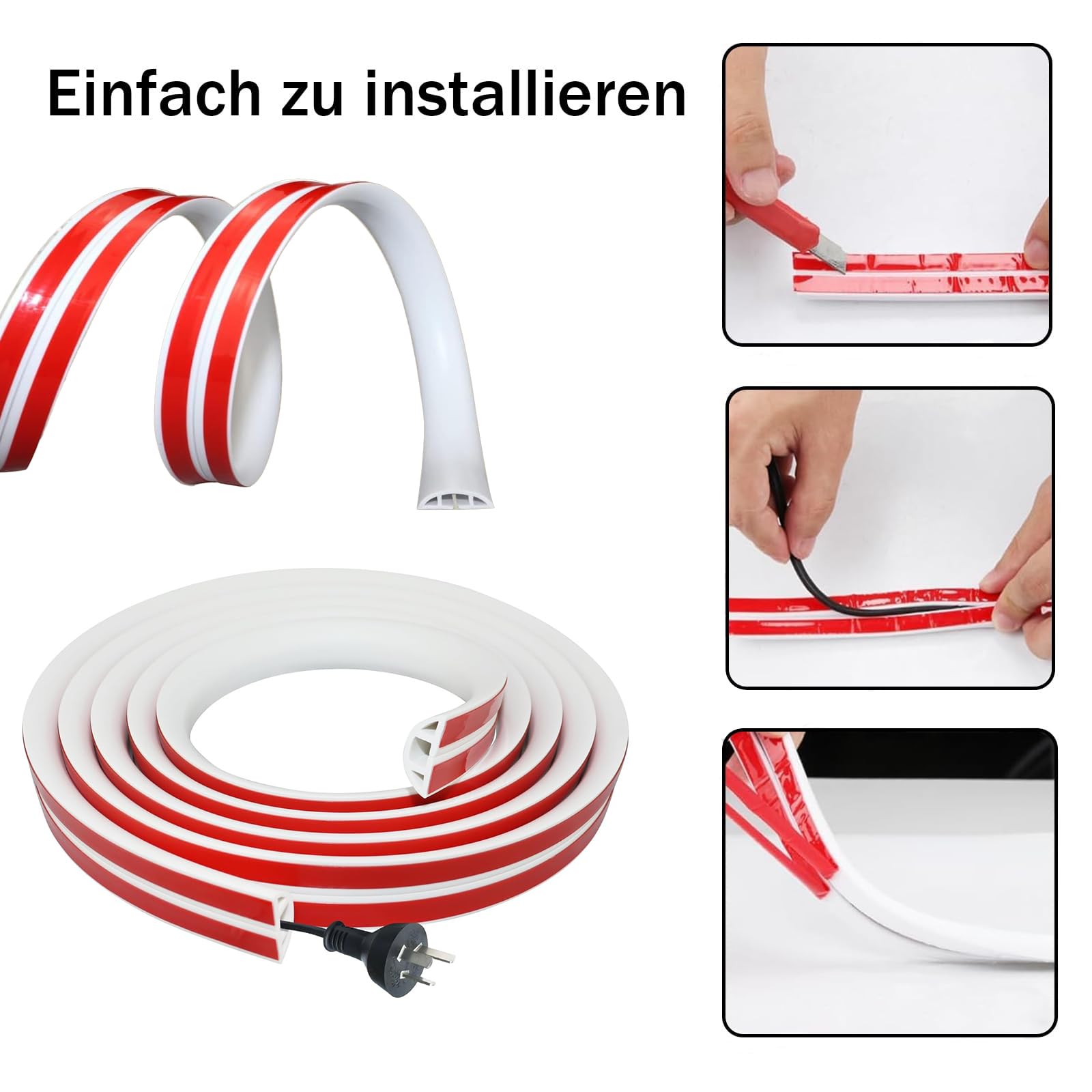 Goulotte de câble Goulotte Flexible 5 m x 5 cm - Protection des câbles Goulotte de câble Goulotte Flexible 5 m x 5 cm - Protection des câbles