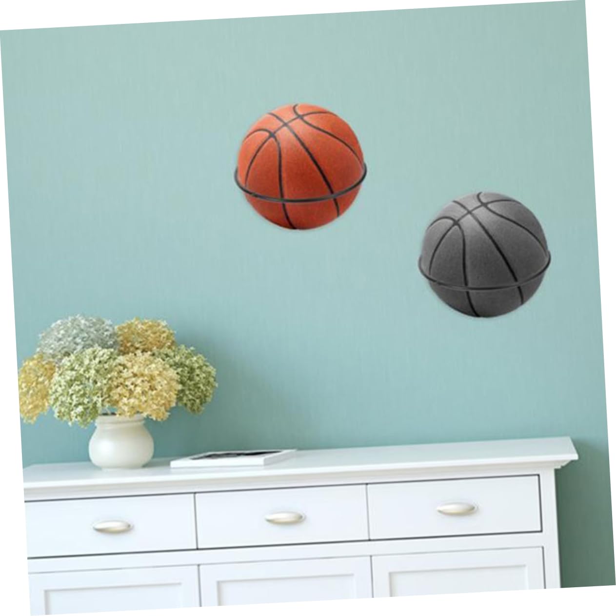 TOYANDONA Soporte de Pared Balones de Fútbol y Baloncesto Estante de Exhibición de Resistente Instalación y Duradera Soporte de Almacenamiento Casa