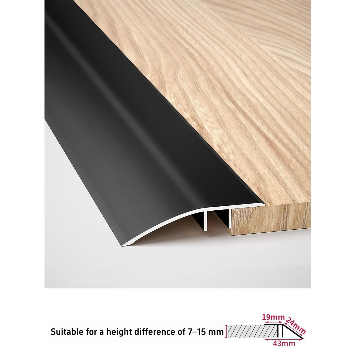 Barre de seuil en aluminium 2,7 m/4 m – Garniture de sol polyvalente coupable pour carrelage, stratifié, moquette et sol en vinyle – Protection des bords durable et élégante