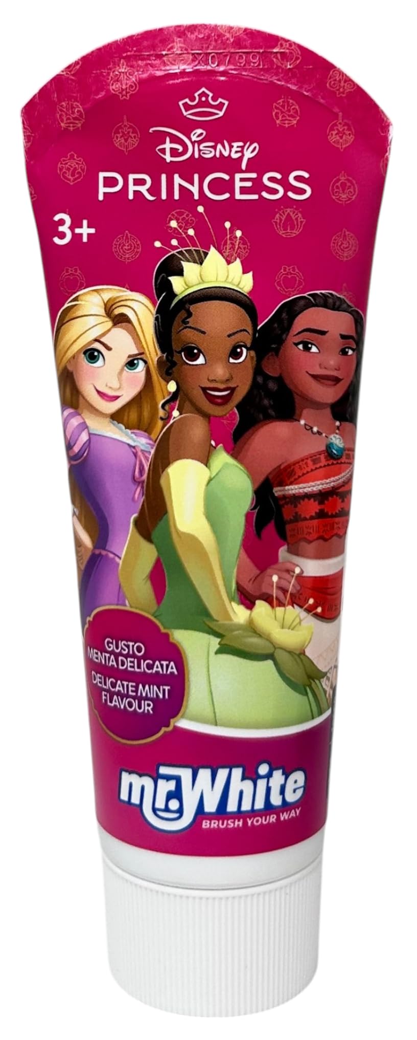 Set accessori per la cura dell'igiene orale per bambini Principesse Disney 4 pezzi spazzolino manuale dentifricio bicchiere pochette