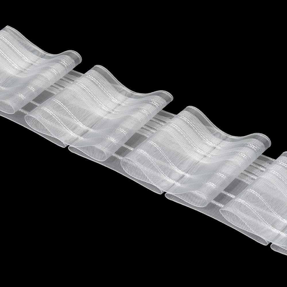 Oz-Is Dar Tekstil Gardinenband 50 Meter Flachfalten 80 mm, 1:3.0, 100% Polyester, Transparent Faltenband zum Annähen für Vorhänge und Gardinen 4355MP