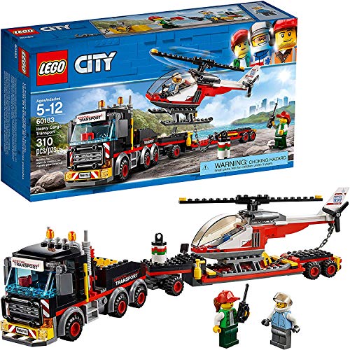 EGO City Heavy Cargo Transport 60183 Toy Truck Building Kit with Trailer, Toy Helicopter and Construction Minifigures for Creative Play (310 Pieces) - image 4