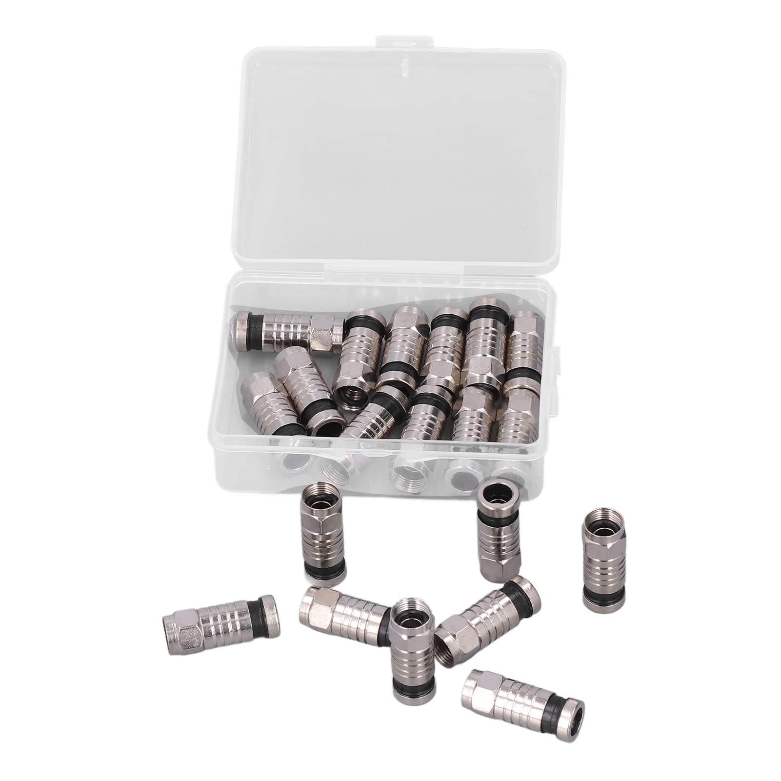 Kit de sertissage de câble coaxial, outil de compression coaxial professionnel, boîte à outils réseau multifonctionnelle pour dénuder, couper, sertir, avec tournevis et 20