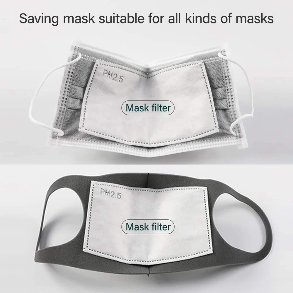 Produktbild von 100 Stück Aktivkohle PM2.5 Filter – 5-lagige Ersatzfilter Für Masken, 12x8 Cm