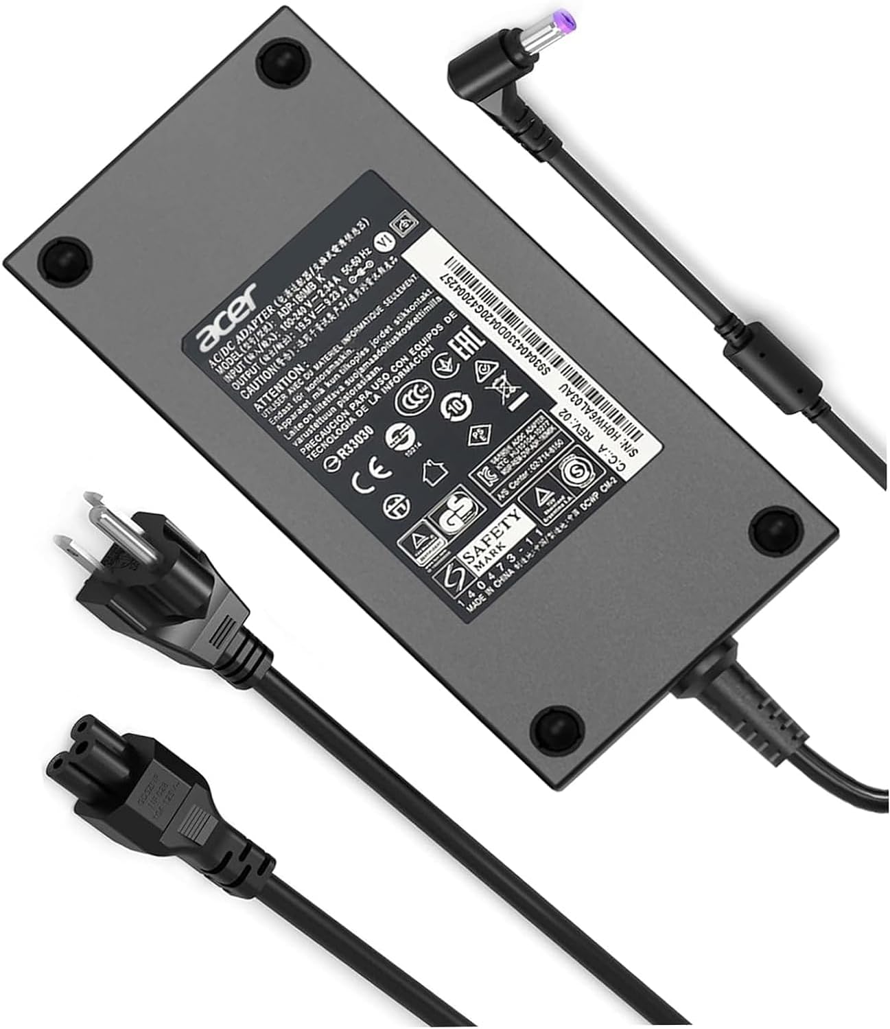 Nitro 5 180W Charger Fit for Acer Nitro 5 AN515 N20C1, AN515-55 AN515-54 AN515-51 AN515-53 AN515-44 AN515-41 515-45 515-52 515-56 AN517-51 AN517-52 ADP-135KB T ADP-180MB K AC Adapter