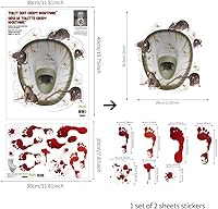 Vista 4 de Pegatinas de pared para decoración de terror de Halloween para interiores, calcomanías de pared para decoración de baño de Halloween Ratones