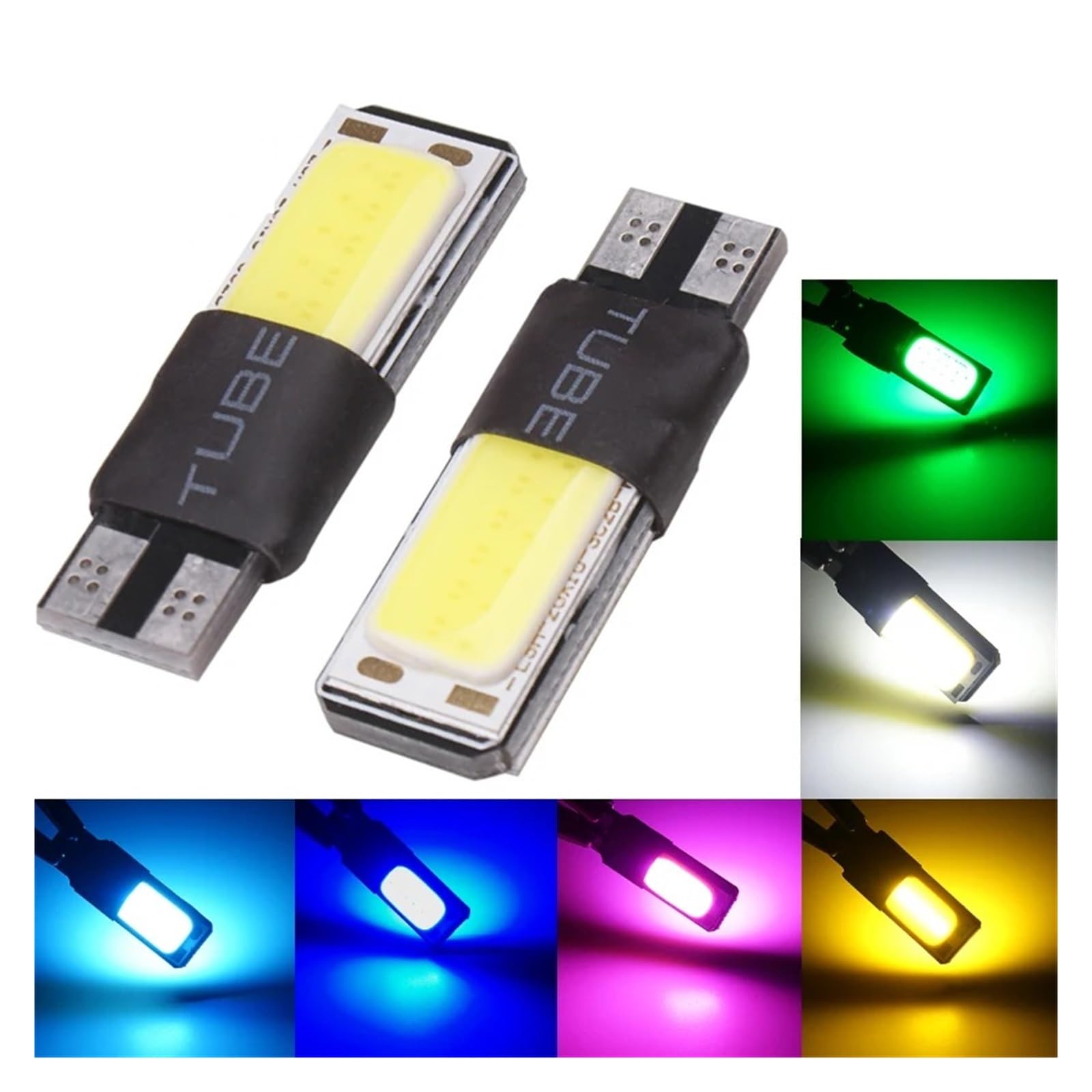 Luz De Lectura De Cúpula Bombillas Led Para Coche T10 W5W COB Canbus Automático Luces Interiores Sin Errores Lectura De Matrícula DC12V DRL(20pcs)