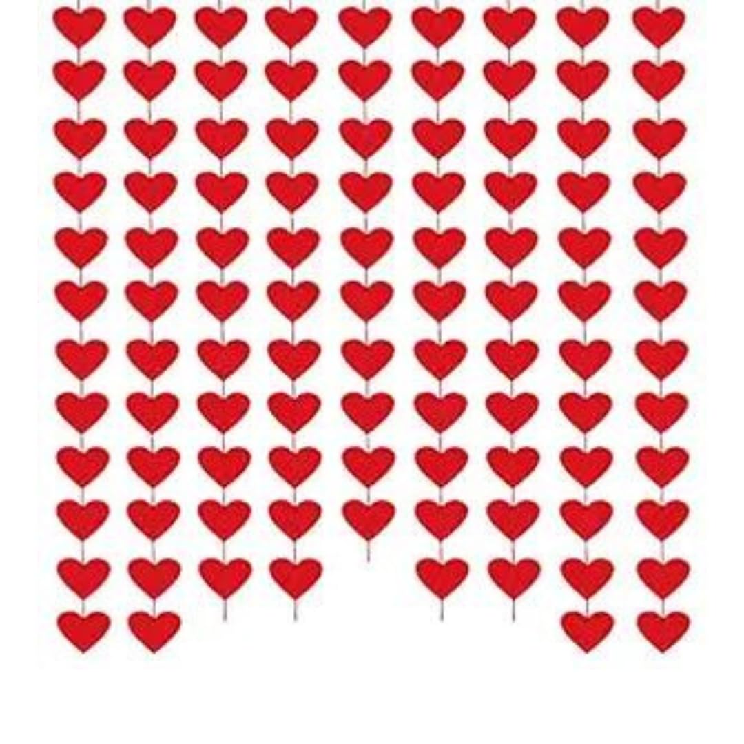 Wanna Party Valentine's Day Heart String Garland | Hanging String Garland Decorations for Valentines Day, Anniversary,Baby Shower, Birthday, Wedding, Bridal Shower & Wall Hanging Decorations-6 PCS