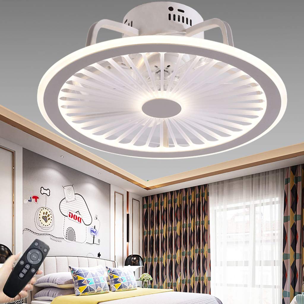 LED 80W Plafoniera Ventilatori A Soffitto Ventola Silenziosa Creativa Fan Moderna Luce Con Illuminazione Dimmerabile Telecomando Ventilatore Lampadari Per Bambini Camera Da Letto Rosa Can Timing