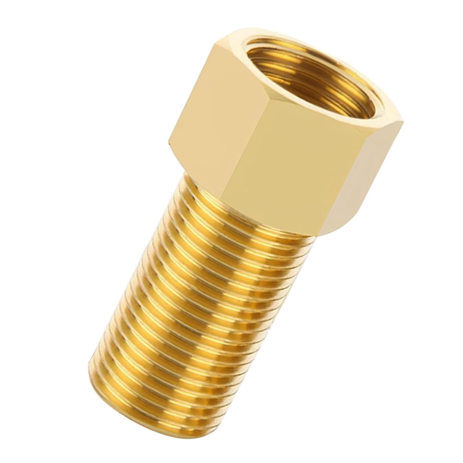 Brass Pipe Fitting Adapter 50mm (1/2 Inch PT) - Male to Female Threaded Connector, Corrosion Resistant Water Pipe Extension Joint for Plumbing, Hose & Pipe Connections