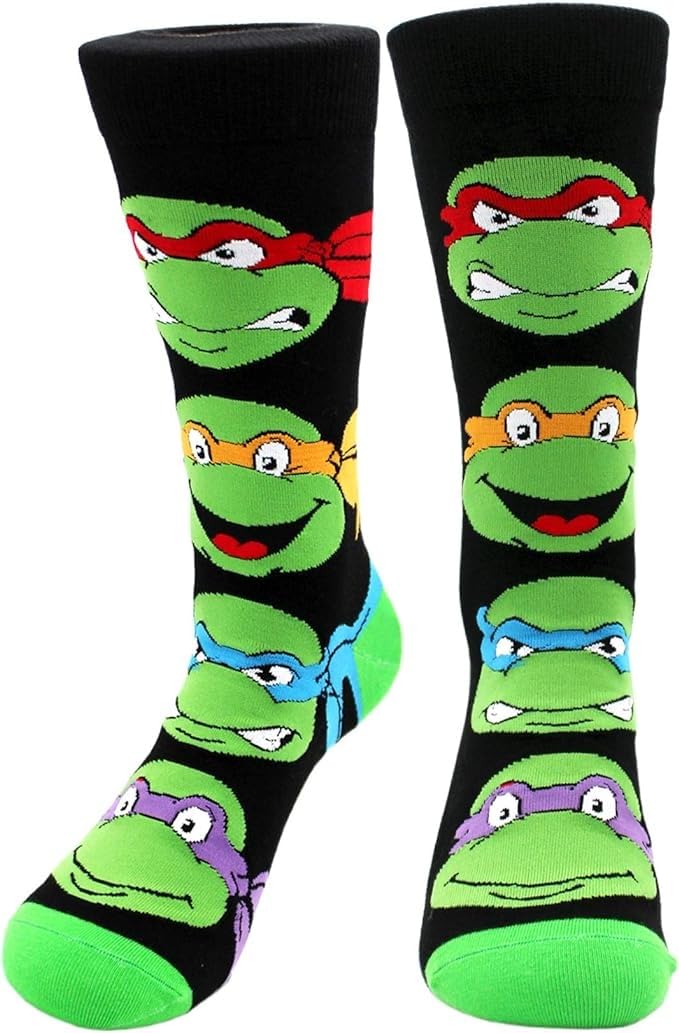 EZB Turtles Crew Socks | Gift Idea for Men & Women | Size 4-9 | Turtles