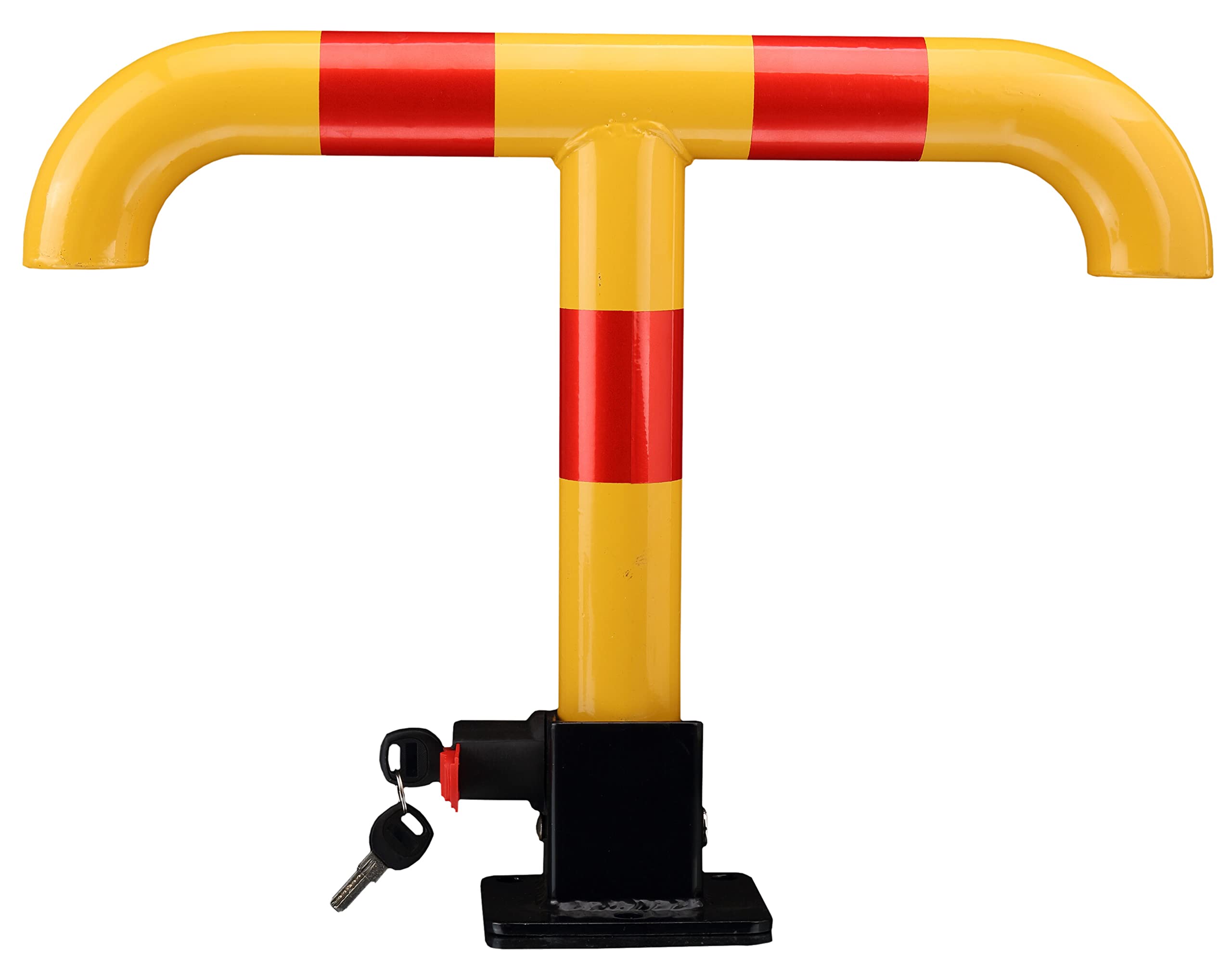 BASI Poteau d'arrêt | Blocage de parking | Poteau de stationnement pliable avec 2 clés | Poteau de verrouillage dans des couleurs de signal | Métal | Verrouillable