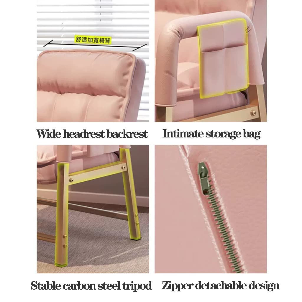 Fotel tapicerowany Leniwe krzesło z podnóżkiem skórzane krzesła akcentujące sofa krzesło sypialne z regulowanym oparciem i otomaną, ergonomiczne krzesło wypoczynkowe wysokie oparcie pojedyncze oparcie