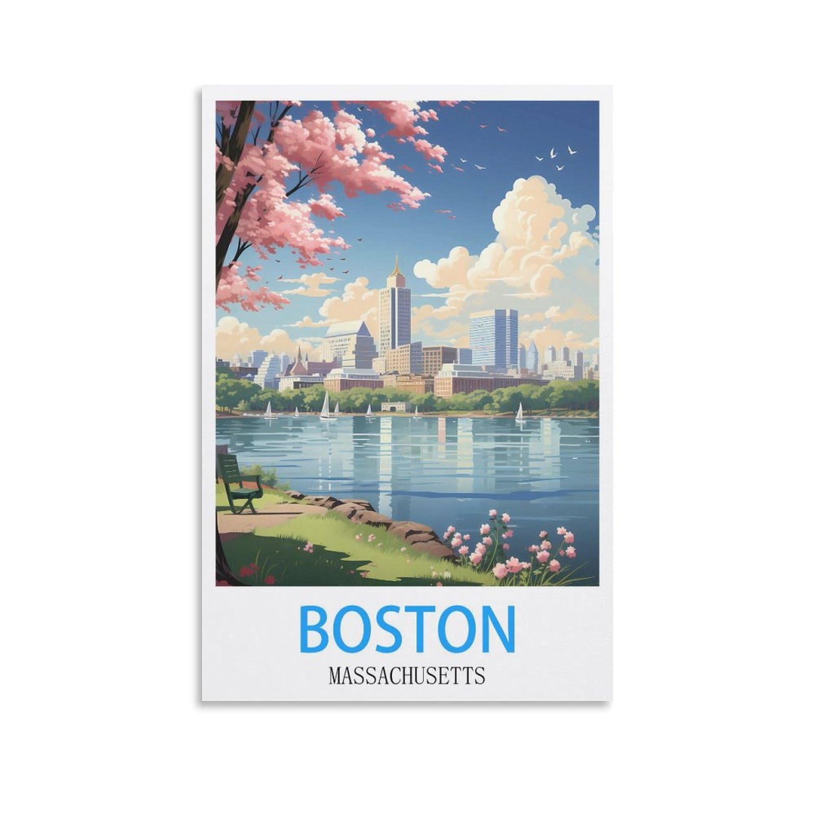 Metal Tin Sign,Boston Massachusetts,Metal Tin Sign Metal Wall Plaque for Home Living Room Bedroom Bar Club Men Cave Wall Art Decor 20x30cm