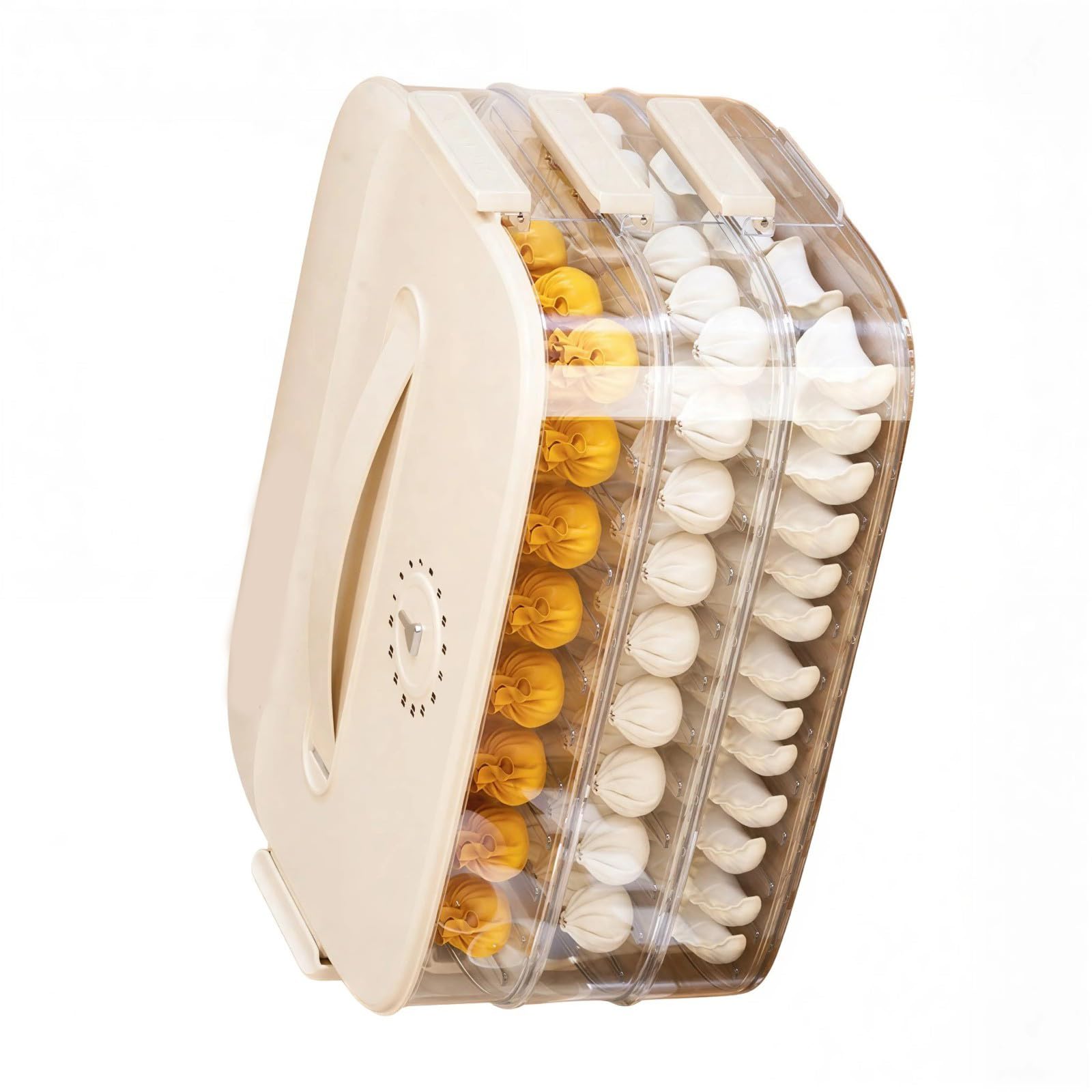 Beimus Dumpling Storage Solution with Compartmentalized Designs for Dumpling and Wonton for Refrigerator Organization Food Storage Container