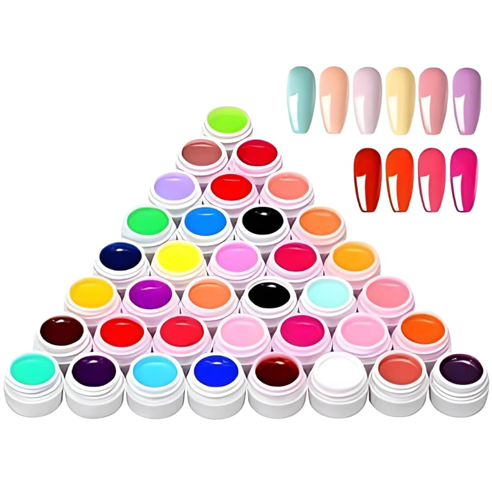 36 Colors Nail Uv Gel Kit Soak Off Led Nail Art Pure Color Pod Polish Bolt Bee Gel Finish Nail Polish (Multicolor), 8 ML