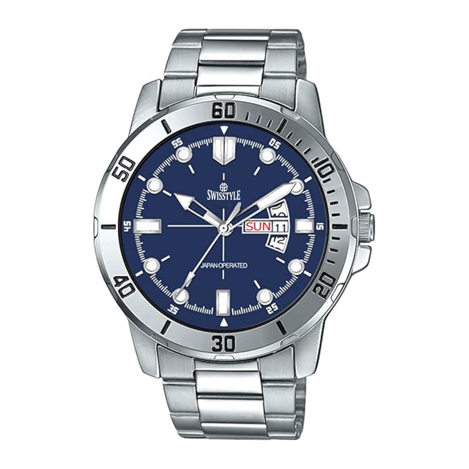 SWISSTYLE Stainless Steel Day Date Display Mens Analog Watch (Blue) (B0D4V8KS5P) Amazon Price History, Amazon Price Tracker