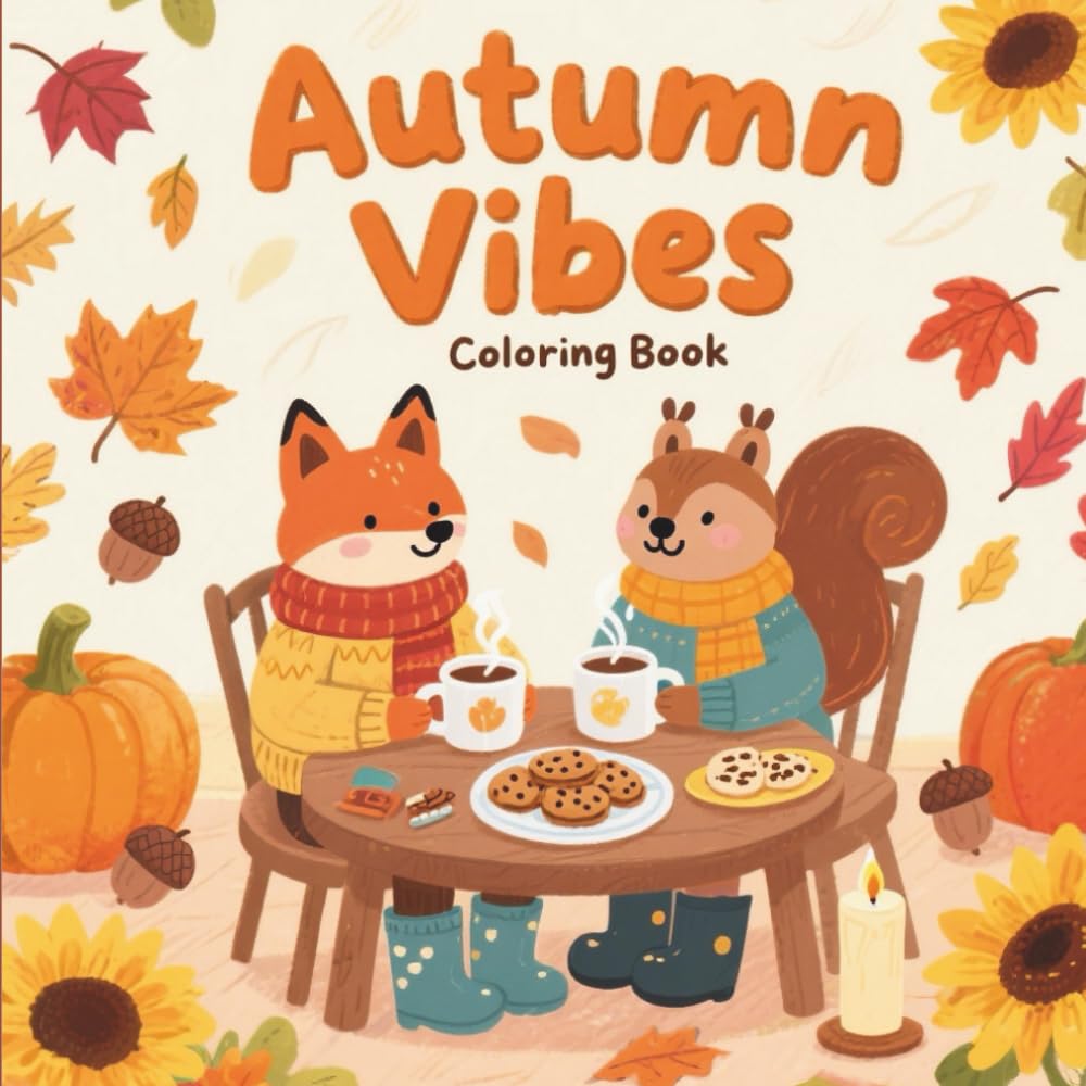 Autumn Vibes Coloring Book: Cozy and Fun Fall Designs to Color for Relaxation, Mindfulness, and All Ages Enjoyment