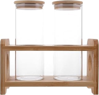 ULTECHNOVO 1 Zestaw Herbata Butelki Do Przechowywania Stojak Szklane Słoiki Do Przechowywania Żywności Pojemniki Probówka Szklana Butelka Stojak Do Przechowywania