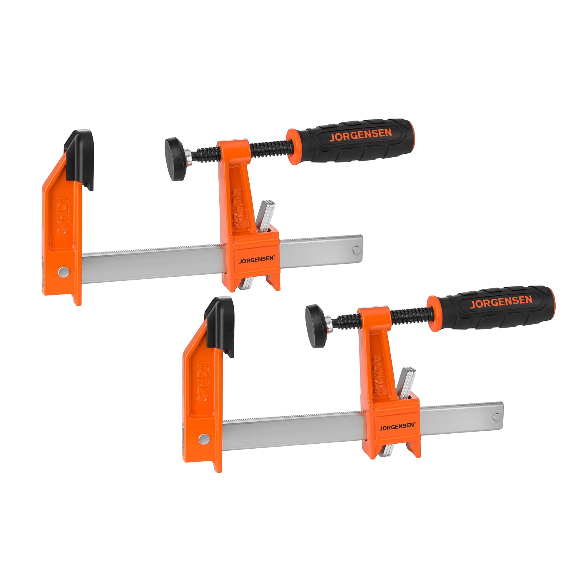 Jorgensen 6" Heavy-Duty Steel Bar Clamp Set, 1000 lbs Load Limit, 2-Pack