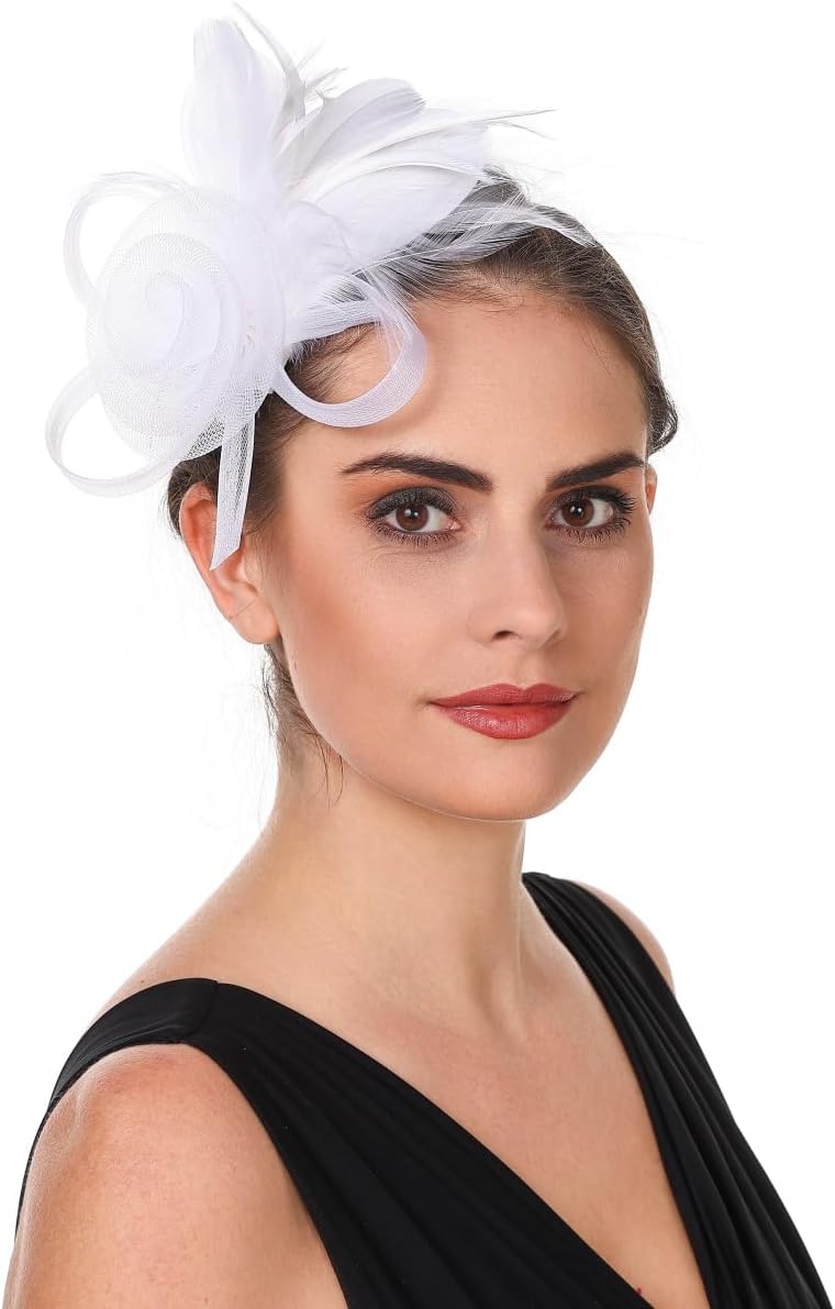 Lucky Leaf Girl Lady Hat Headwear Organza Church Feather Clip Fascinators Hat Wedding Party Cap for Women