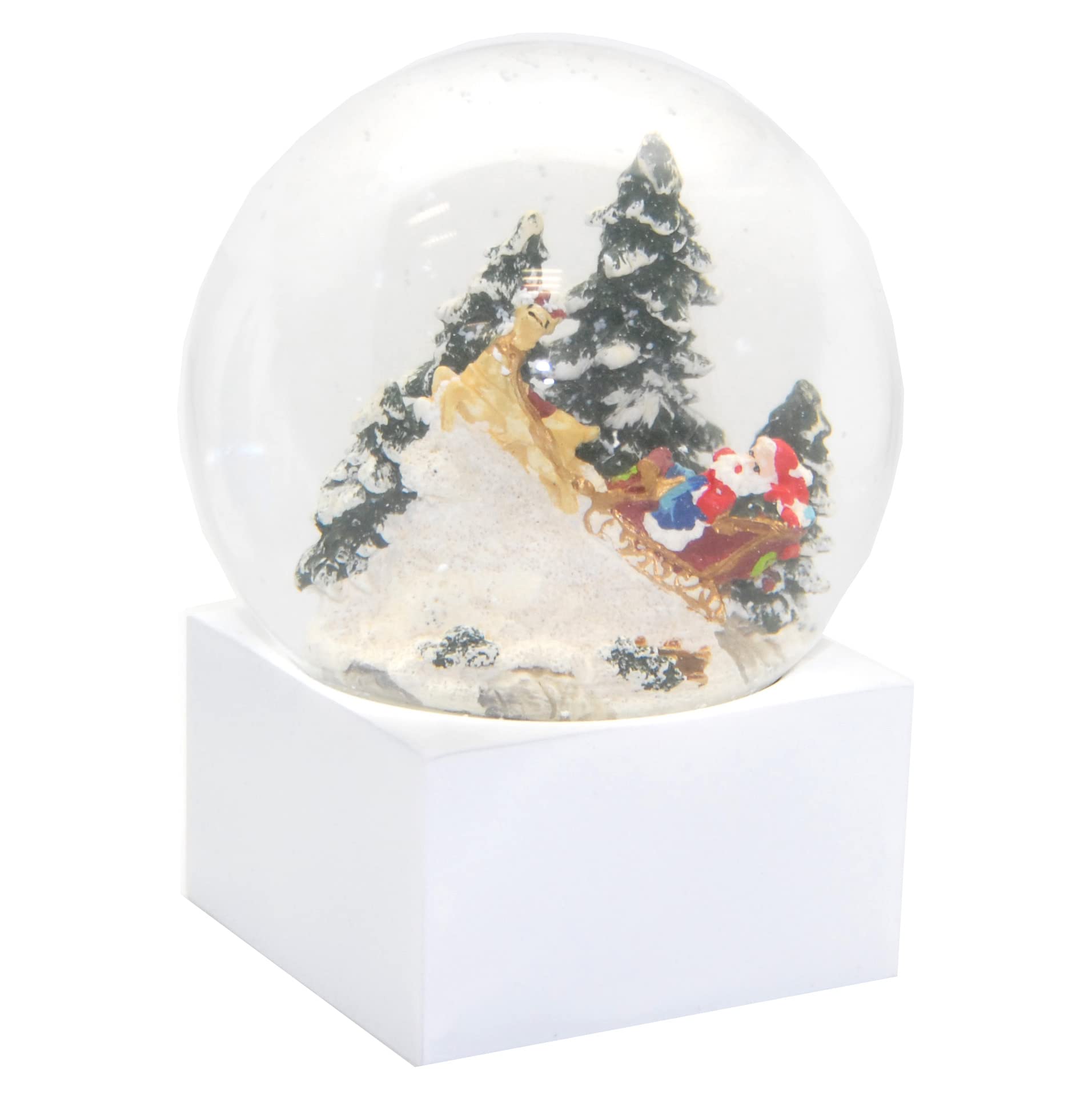 Minium CollectionPure-Line 20112 Snow Globe Christmas Santa in Sledge Winter on Base White Angle Diameter 100 mm