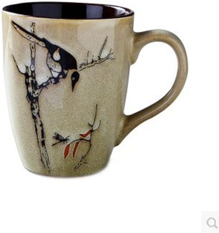 Porcelain Mug with Hand Drawing Traditional Chinese Painting, BPA Free Ceramic - Comes In a Chinese Style Gift Box