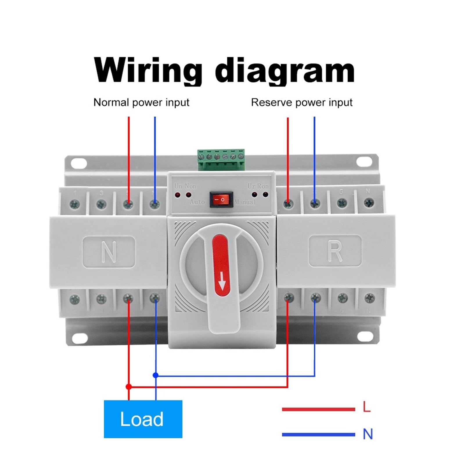 Controlador del conmutador de Transferencia automá Controlador de generador de Interruptor de Transferencia automática, Interruptor de Cambio de Potencia Dual monofásico, 2 Fases, 2p, 63a AC