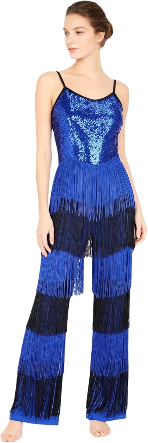 Sparkly Rompers for Women Dance Jumpsuit Retro 70s 80s Disco Wear Sleeveless High Waist One Piece Unitard
