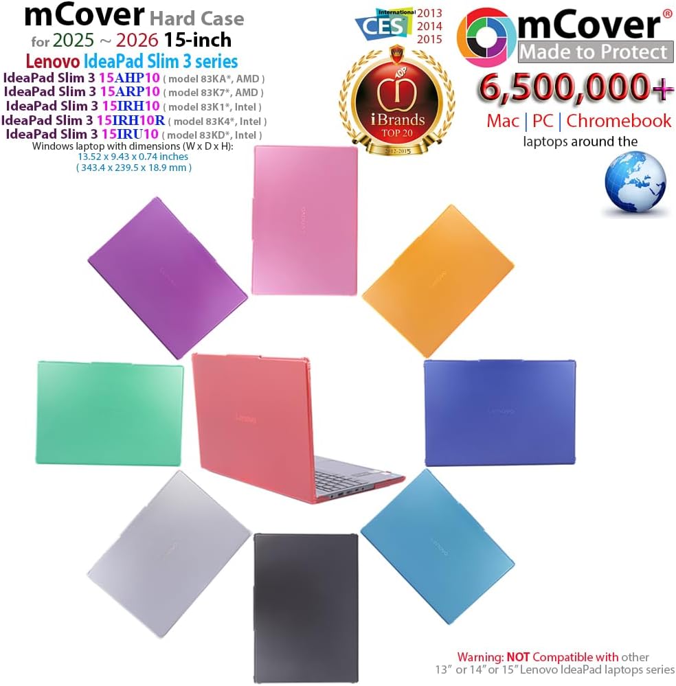 mCover Case ONLY Compatible for 2025-2026 15" Lenovo IdeaPad Slim 3 15AHP10 / 15ARP10 / 15IRH10 / 15IRU10 Series Windows Computers (NOT Fitting Any Other Lenovo Models) (Black) - Image 2