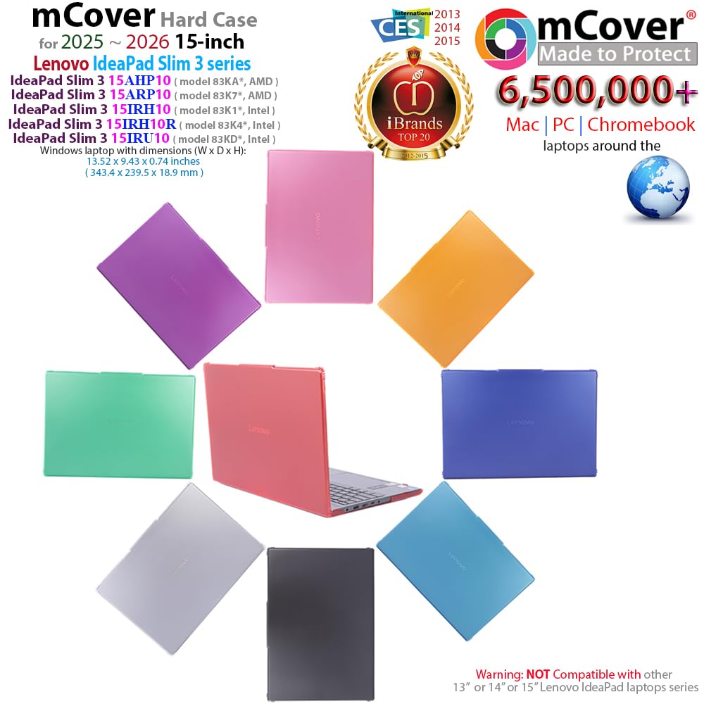 mCover Funda solo compatible con computadoras Lenovo IdeaPad Slim 3 15AHP10 / 15ARP10 / 15IRH10 / 15IRH10 / 15IRU10 / 15IRU10 Series 2025-2026 (no es compatible con ningún otro modelo Lenovo