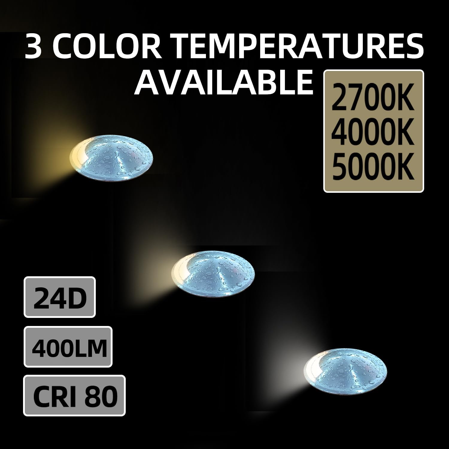 6-Pack Recessed LED Deck Light with Protecting Shell , 4W 12V Low Voltage Landscape Lighting, Outdoor Step Stair Lights Wired for Floor Yard (SG05- Round Top, 6-Pack 5000K with Protecting Shell)